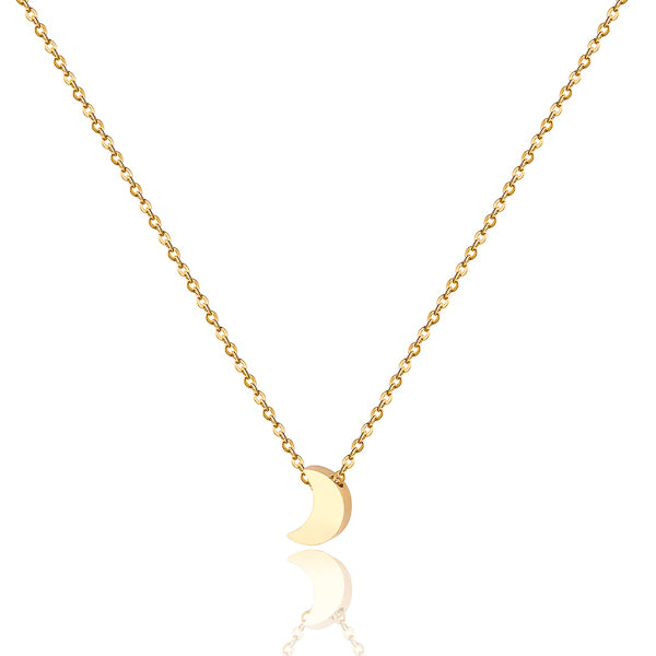 Small gold moon necklace