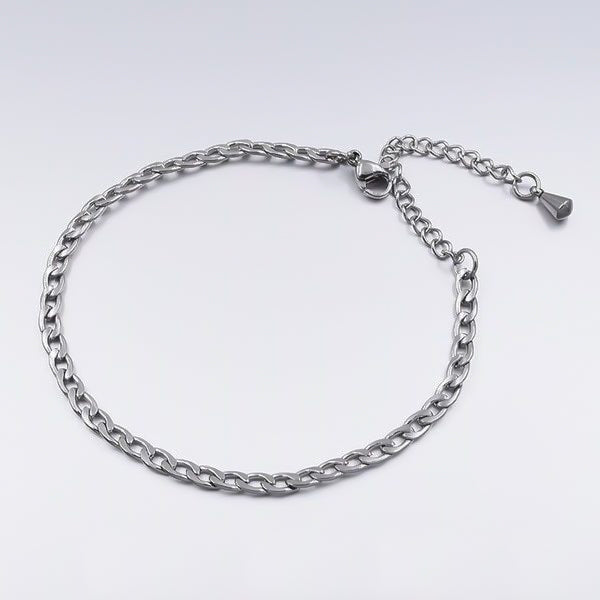 Curb chain anklet made of 316L stainless steel