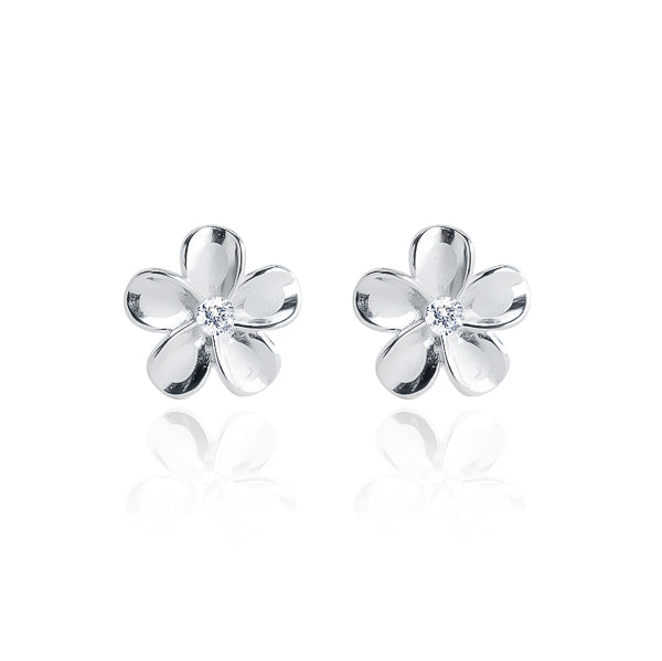 Sterling silver flower stud earrings