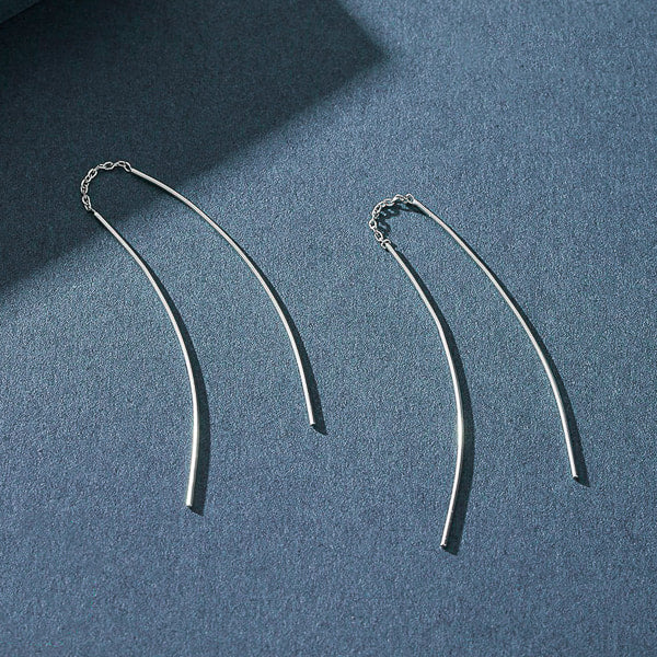 Sterling silver threader wire drop earrings