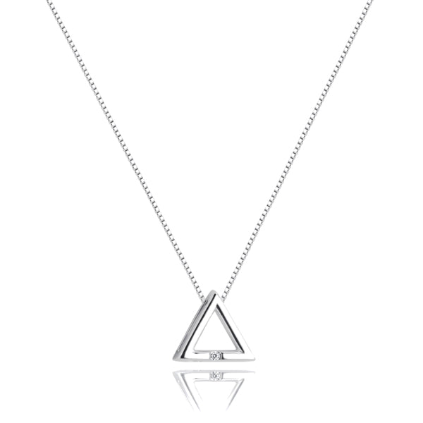 Sterling silver triangle necklace