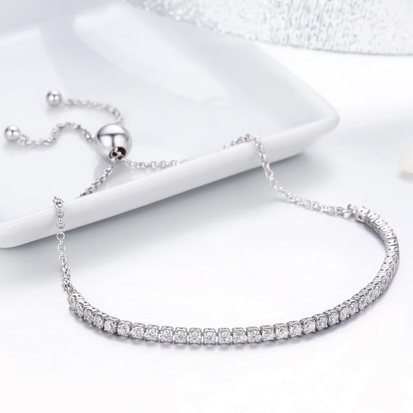 Sterling Silver Adjustable Tennis Bracelet Classy Women Collection