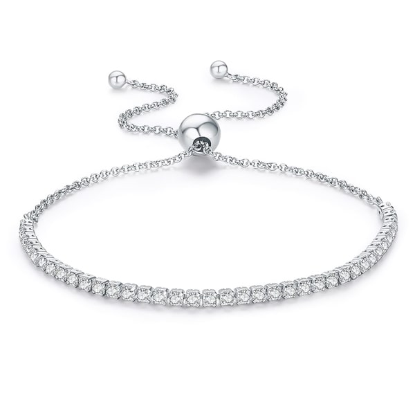 Sterling silver adjustable tennis bracelet