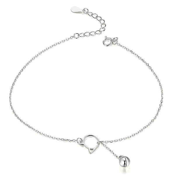 Silver cat anklet