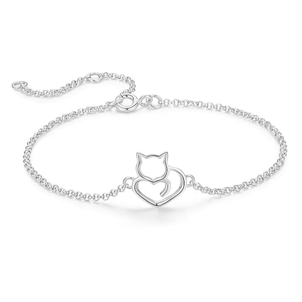 Sterling silver cat bracelet