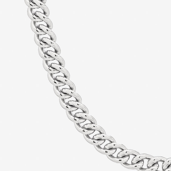 Sterling silver curb chain necklace details