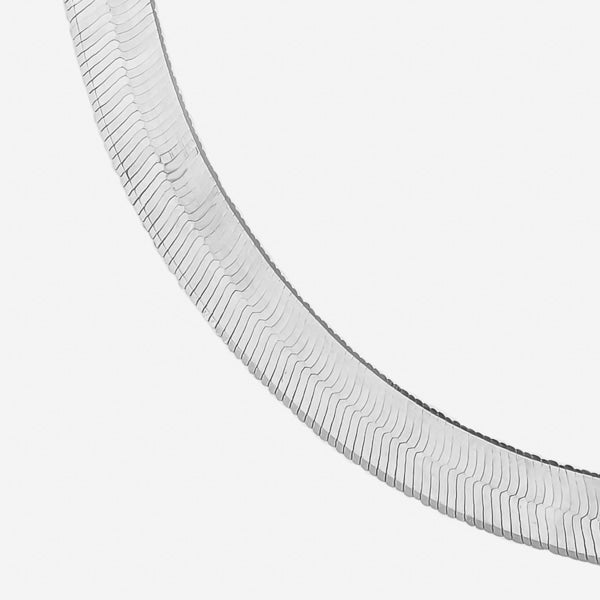 Sterling silver herringbone chain necklace details