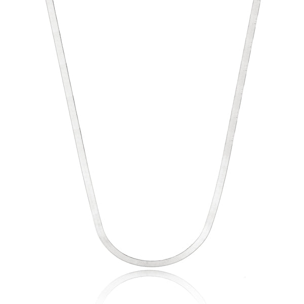 Sterling silver herringbone chain necklace