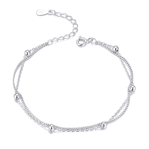 Sterling silver layered beads bracelet