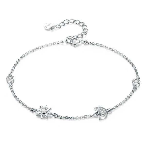 Sterling silver moon & sun bracelet