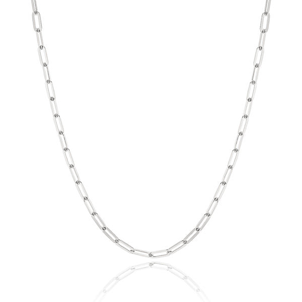 Sterling silver paperclip chain necklace