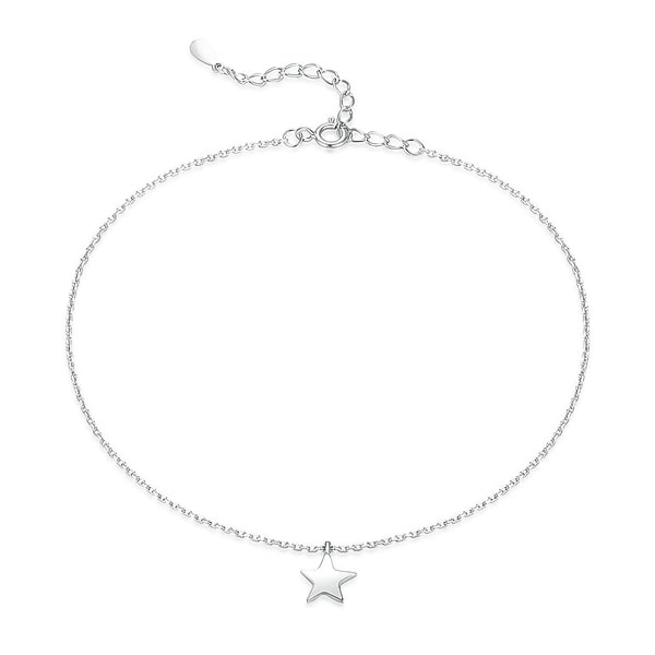 Silver star anklet