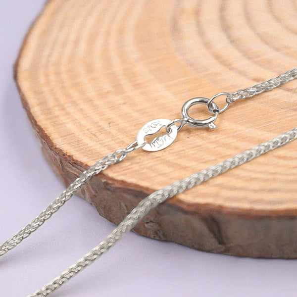 Sterling silver wheat chain necklace details