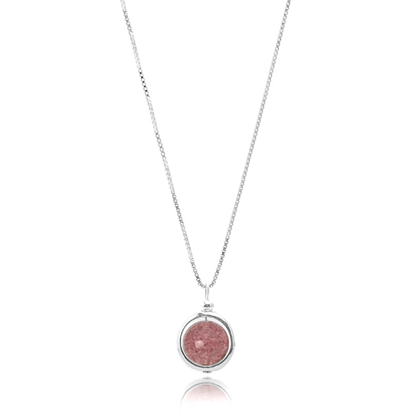 Strawberry quartz pendant necklace