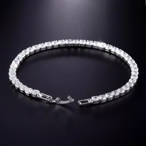 4mm tennis bracelet with clear cubic zirconia