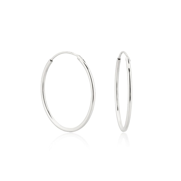 Thin silver hoop earrings