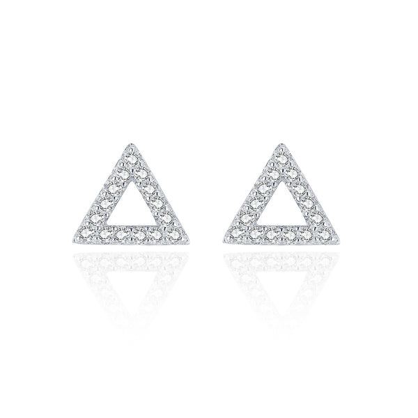 Triangle cubic zirconia pavé stud earrings
