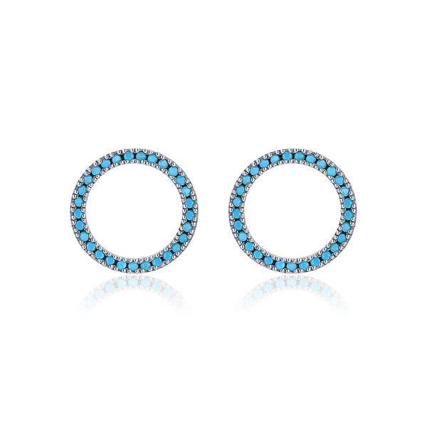 Turquoise circle stud earrings