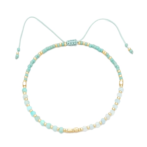 Turquoise and gold small beaded bracelet