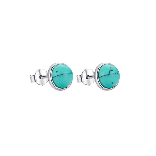 Turquoise stone stud earrings