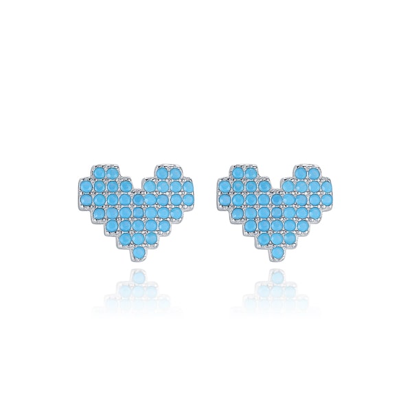 Turquoise heart stud earrings