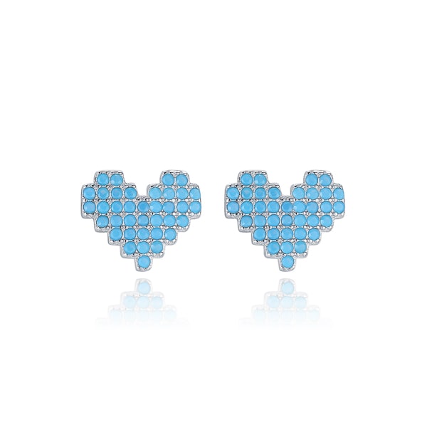 Turquoise heart stud earrings