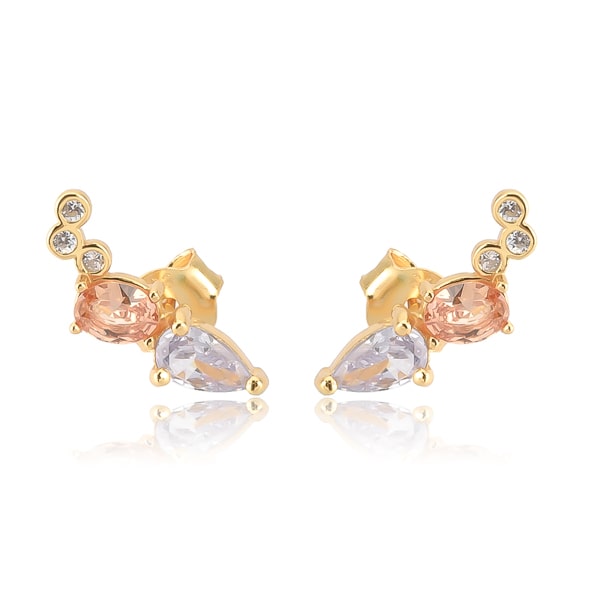 Vivid crystal mini climber stud earrings