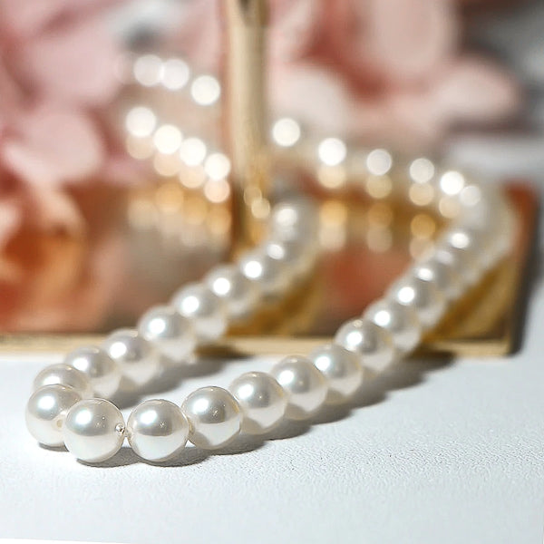 White 6mm pearl choker necklace
