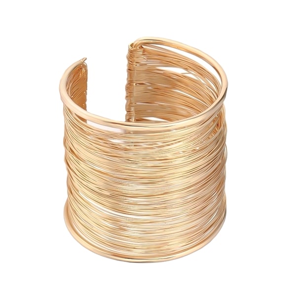 Wide gold wire cuff bracelet