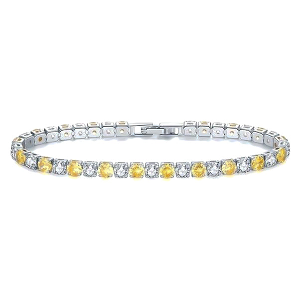 Yellow cubic zirconia tennis bracelet