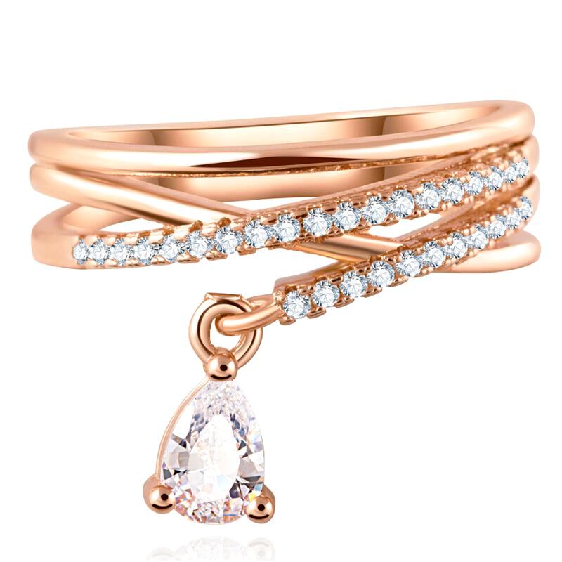 Classy Women Teardrop Pendant Ring | Ring - Classy Women Collection