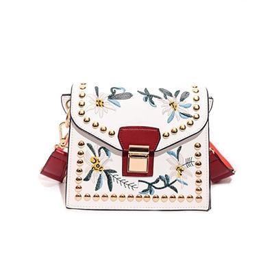 Classy Women White Flower Crossbody Bag | Handbag - Classy Women Collection