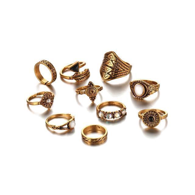 Classy Women Boho Ring Set (10 pieces) | Ring - Classy Women Collection