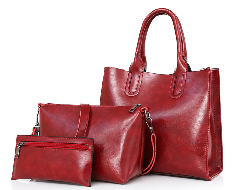 Classy Women Red Handbag Set - 3 Pieces | Handbag - Classy Women Collection