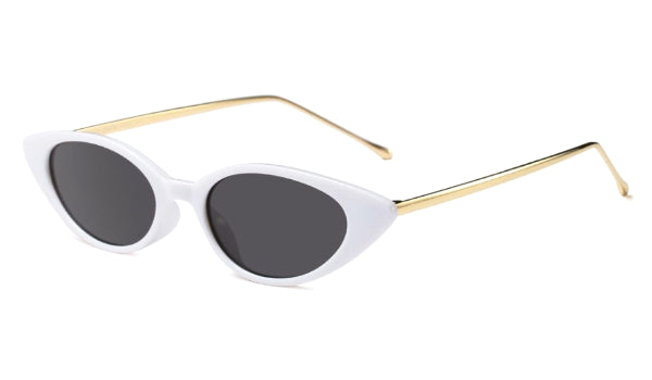 Classy Women White/Gold Cat Eye Sunglasses | sunglasses - Classy Women Collection