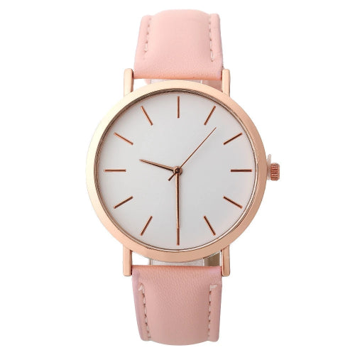 Orologio pulito da donna di classe rosa