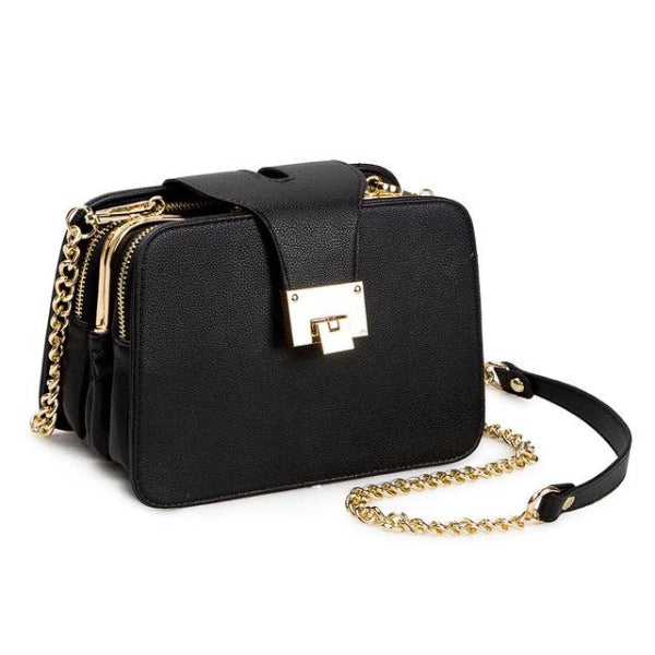 Classy Women Black & Gold Crossbody Bag | Handbag - Classy Women Collection