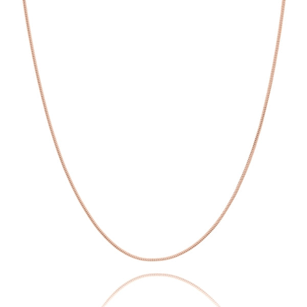 1.5mm rose gold snake chain necklace