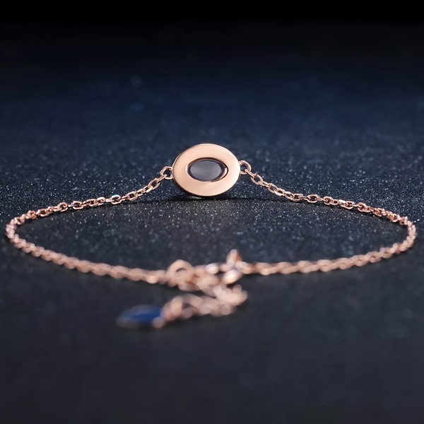 10K rose gold vermeil rose quartz bracelet backside details