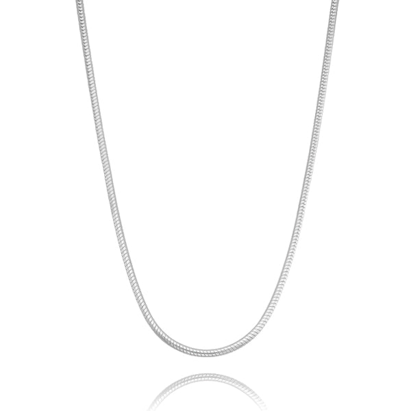 2.5mm silver snake chain necklace