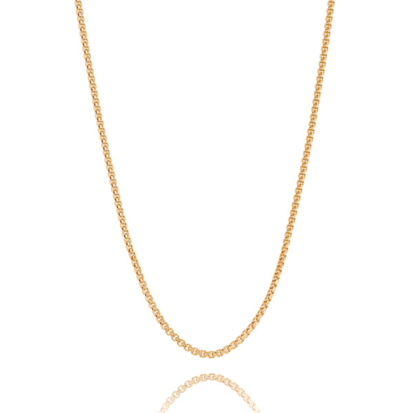 2mm gold box chain necklace