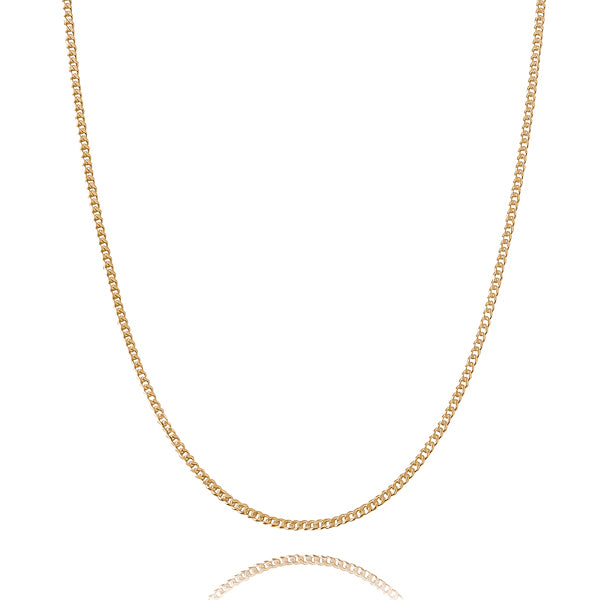 2mm gold curb chain necklace