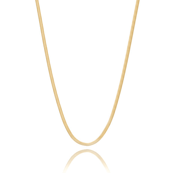 2mm gold herringbone chain necklace