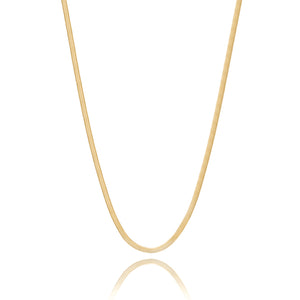 Waterproof Flat Snake Chain Necklace 2MM 3MM 4MM 5MM Gold Silver