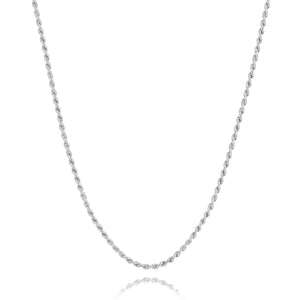 Silver rope clearance chain with pendant