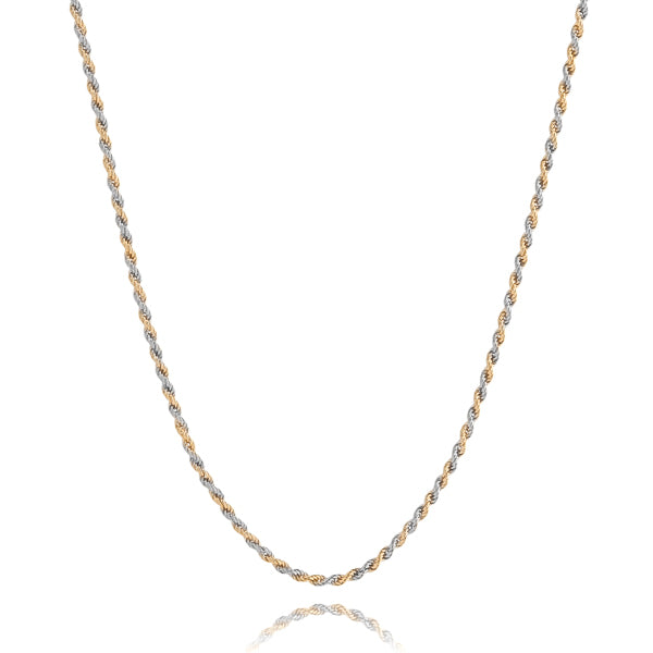 14K Two Tone Gold Layered Plus 2 inch Chain Necklace