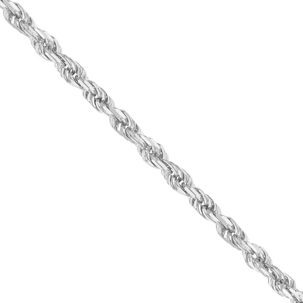 2mm silver rope chain bracelet close up details