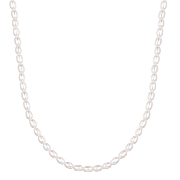 3-4mm oval freshwater pearl necklace
