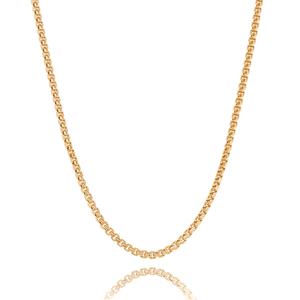 3mm gold box chain necklace