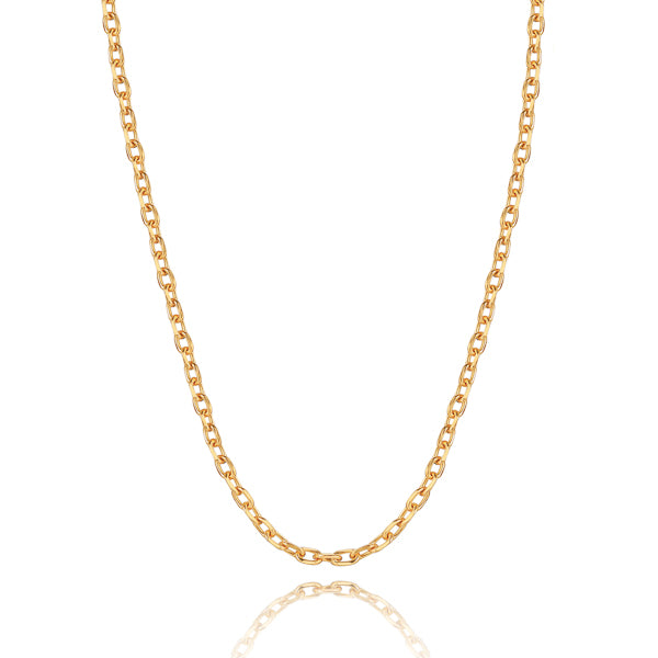 3mm gold cable chain necklace